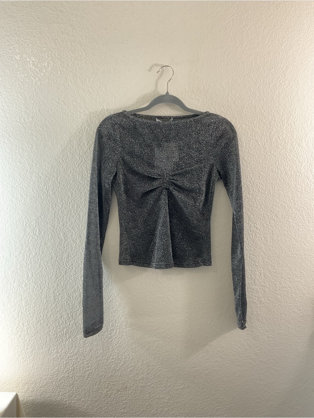 Princess Polly Glitter Shimmer Sheer Mesh Top Holiday Party Festival Night Out